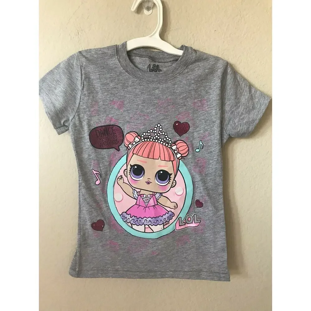 LOL Surprise Sparkle Glitter Center Stage Short Sleeve T Shirt Top Size M 5/6